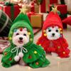 Comfortable Pet Christmas Cloak Plush Dog Hooded Cloak Pet Christmas Tree Costume  Cosplay Party
