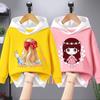 Свитер для девочек, весенние и осенние топы с капюшоном, новинка 2023 года, искусственная одежда из двух предметов для девочек среднего и старшего возраста, темпераментная детская осенняя одежда