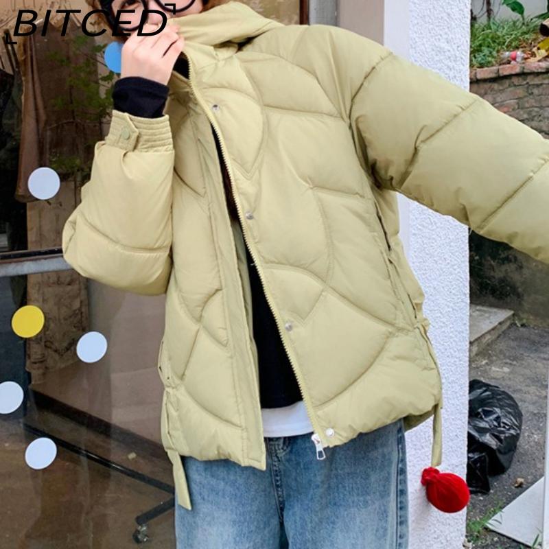 BITCED Loose-Fit Women's Winter New Arrival Short Casual Hooded Oversized Cotton Coat, Cotton Jacket, Padded Jacket