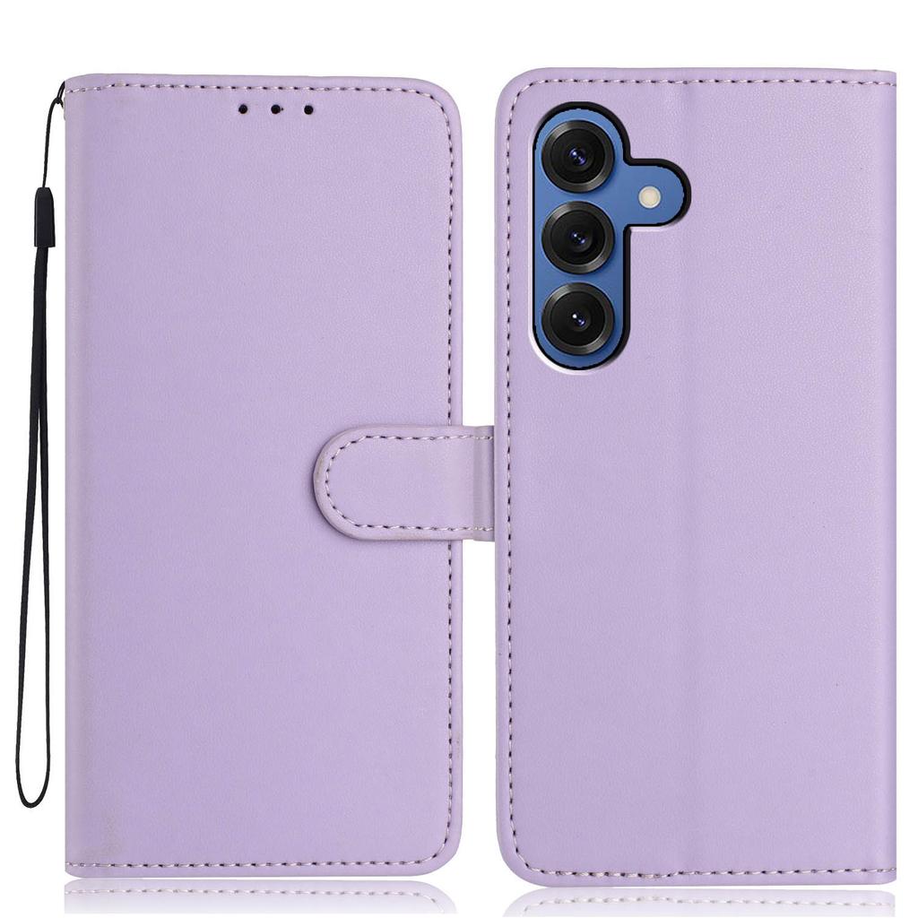 For Samsung Galaxy A56 5G Wallet Case with Strap/Multiple Card Slots Solid Color Leather Stand Phone Cover
