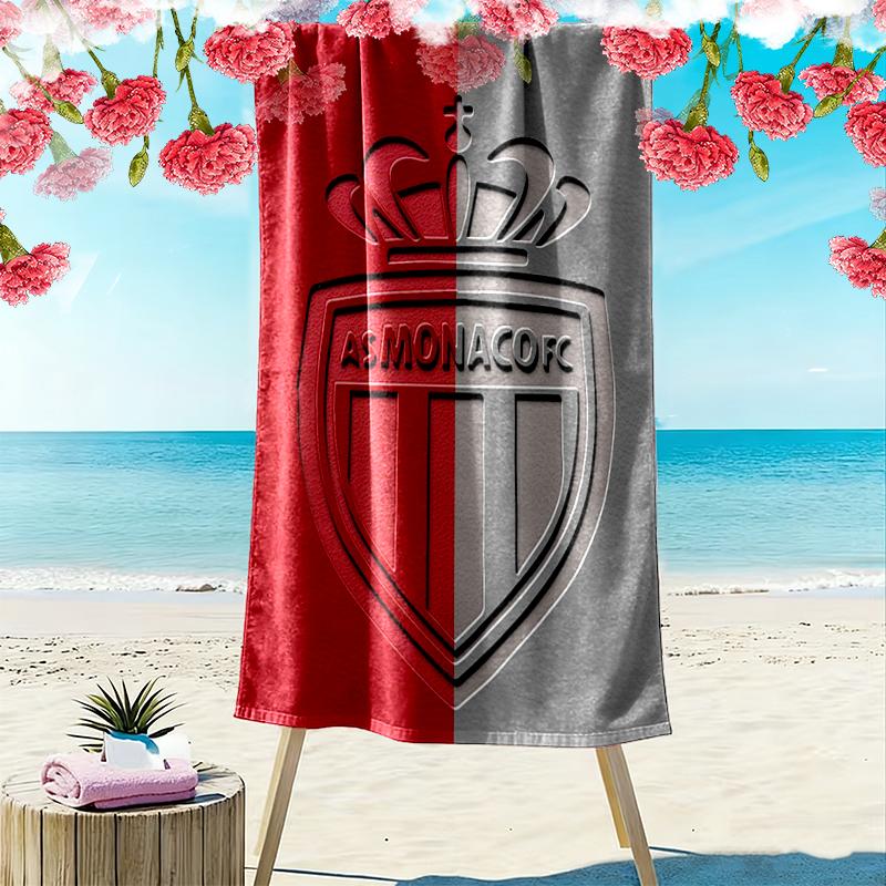 Пляжное полотенце AS Monaco F Print, Большое мягкое быстросохнущее полотенце для пляжа, кемпинга, плавания