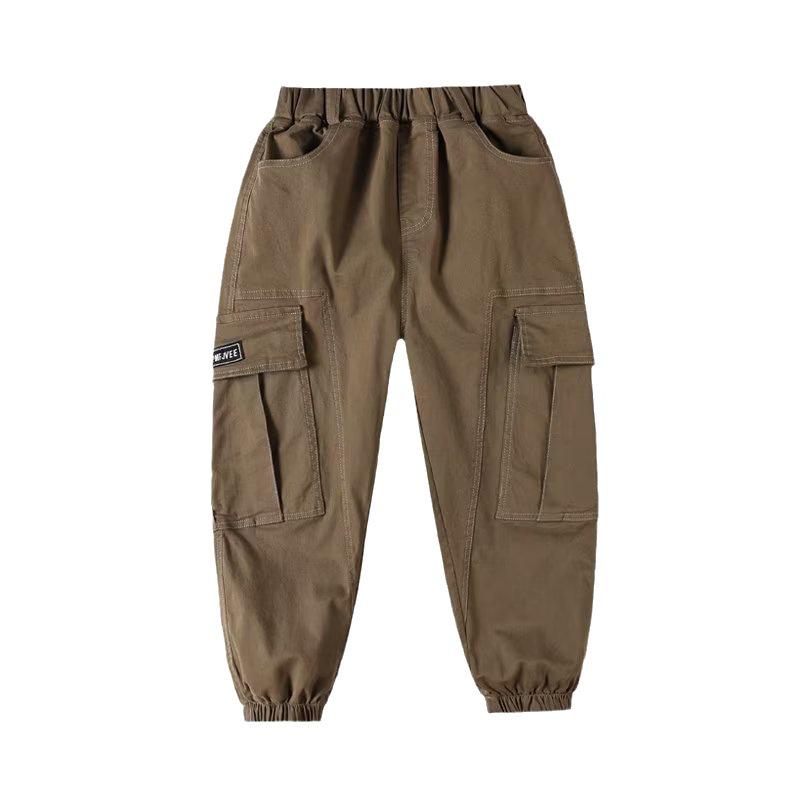 Boys' 2026 Cargo Pants - Spring/Autumn Casual Long Pants for Kids
