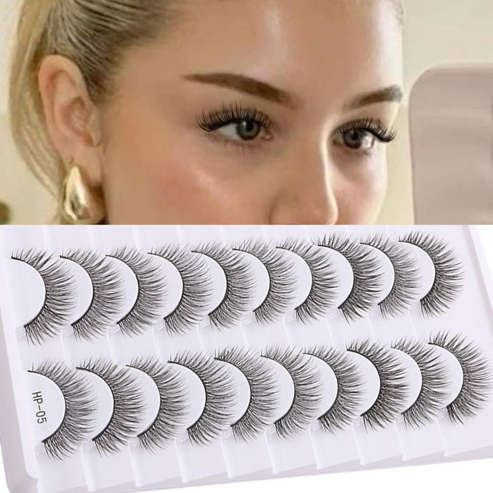 10 Pairs Natural Long 3D Mink Eyelashes Fluffy Manga Lashes False Eyelashes Eye Makeup Tool