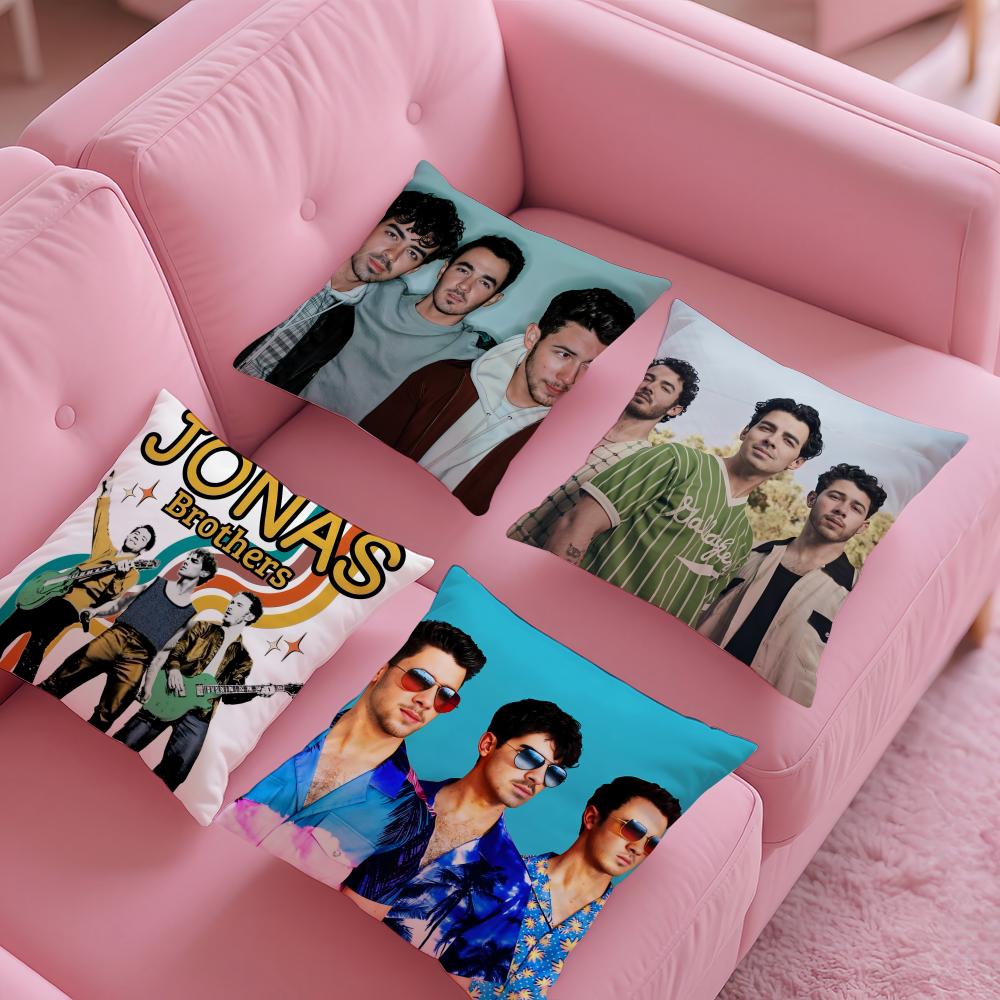 JJonas Brothers Band Pillow Case Silky Short Plush With Invisible Zipper Dustproof Sofa Cushion Cover For Home Decor