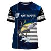 Tuna Fishing Printed Men's T Shirt Fish Blue Summer Style Casual Unisex  Plus Size Shirt Outdoor Harajuku O Neck Custom Tops