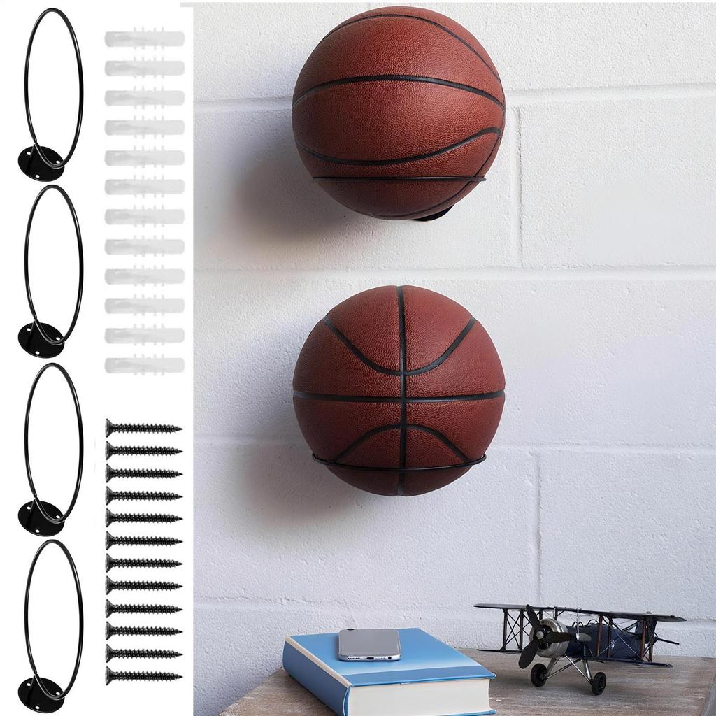 Basketball Mount Metal Wall Organizer Stand For Soccer Multifunctional Ball Storage Holder For Den Living Room Dormitory