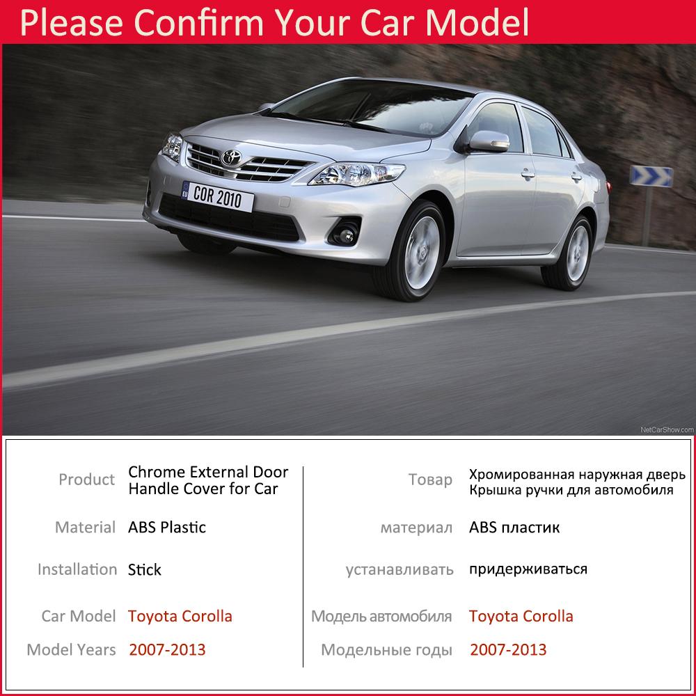 Хромированная крышка дверной ручки для Toyota Corolla E140 E150 2007 ~ 2013, накладка на защелку, аксессуары для стайлинга автомобилей 2008 2009 2010 2011 2012
