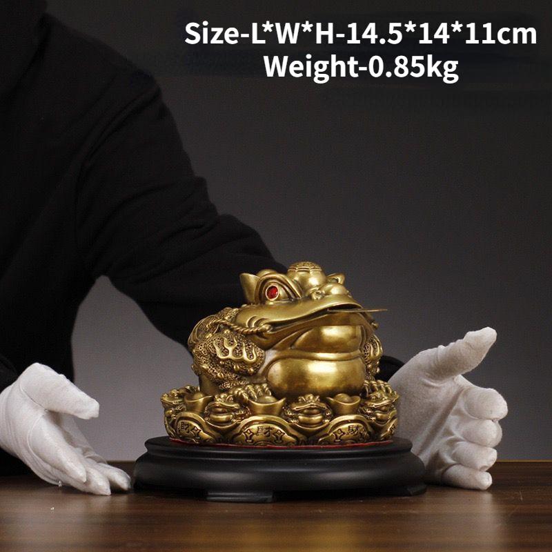 Горшок сокровищ из чистой меди Чжаоцай для привлечения богатства, трехногая золотая жаба, украшения для гостиной, подарок на новоселье