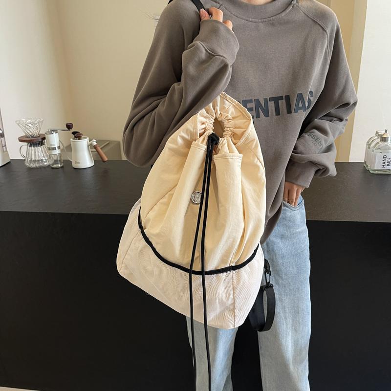 Женский рюкзак с завязками на шнурке, большой емкости, дорожный рюкзак, легкий, простой, школьный рюкзак