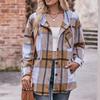 Женская модная клетчатая рубашка с длинным рукавом на пуговицах, с капюшоном, карманом и кулиской, повседневная куртка-рубашка