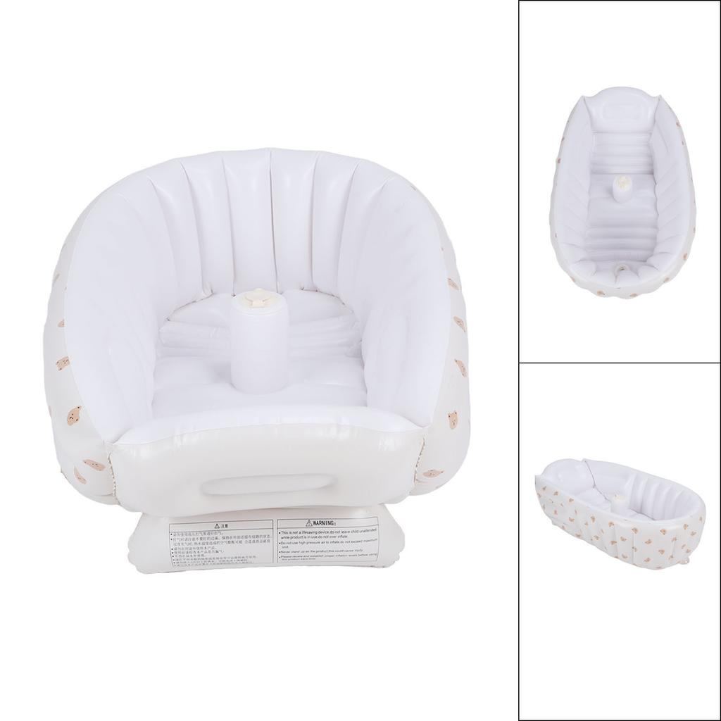 Inflatable Baby Bathtub Newborn Folding Toddler Bath Tub Portable Baby Shower Seat with Built In