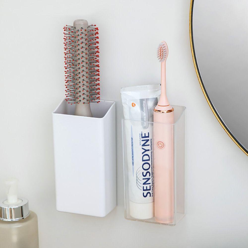 Adhesive Wall Organizer Wall Mounted Stationery Storage Box Multifunction Remote Control Holder