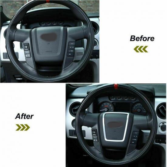 Car Steering Wheel Moulding Frame Trim Decor for Ford F150 2009-14 Accessories