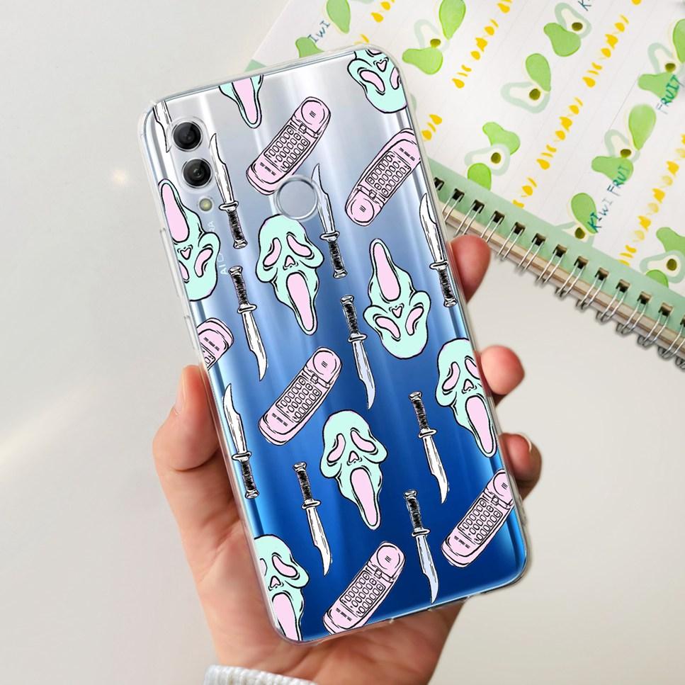 Чехол для Honor 10 Lite HRY-LX1 Роскошный Цветок Любовь Мягкий ТПУ Силикон Прозрачная Крышка Для Huawei Honor 10Lite 6.21" Чехол для Телефона Fundas