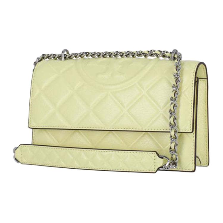 Tory Burch Fleming Classic Embossed Goat Leather Shoulder Bag Women Shoulder Bag Yellow 164800-700