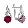 Серебряные серьги с натуральным рубином 3.071ct (2057932)
