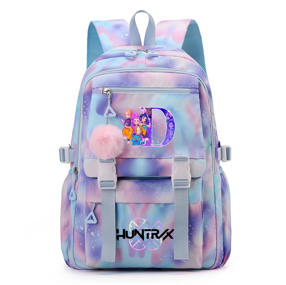 Anime 26 English Letters Printed Large Capacity Waterproof Backpack Teenger Student Girl Boy Schoolbag Bookbag Women waterproof Travel Bag