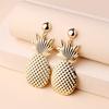 Fashion Golden Pineapple Design Metal Women Earrings For Daily Wear