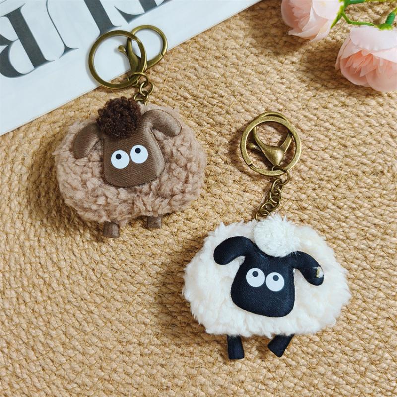 1Pcs Cute Fluffy Plush Sheep Keychain Soft Touch Sturdy Metal Clasp Perfect For Backpack Decor Key Holder Gifts For Kids Friends