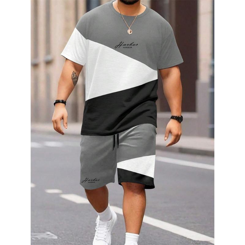 Летняя футболка с монограммой в стиле пэчворк, детский комплект, круглый вырез, короткие рукава, шорты на шнурке, спортивный костюм, одежда для уличной фотографии