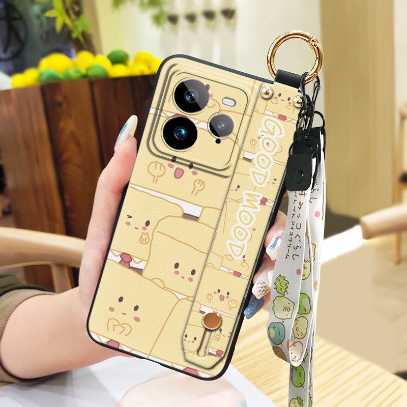 Lanyard Phone Holder Phone Case For Realme GT7 Pro Wrist Strap Cartoon Back Cover Dirt-resistant Durable Wristband Cute