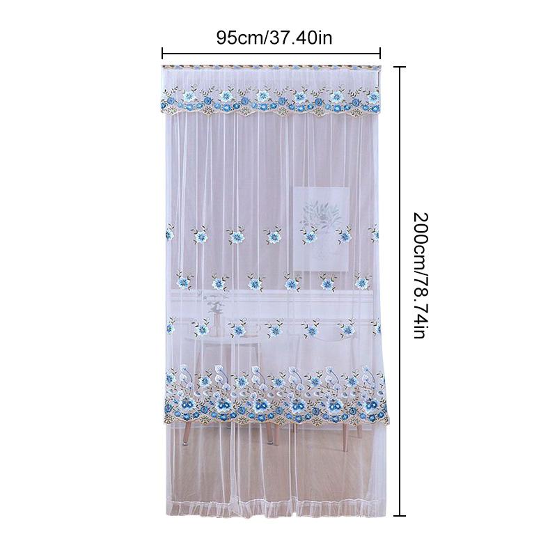 1шт перегородка дверь экран двухслойная дверь занавеска вышивка цветок марлевые занавески кружево полиэстер спальня украшение дома