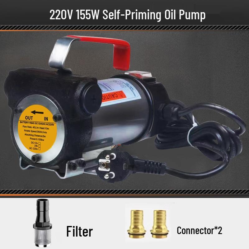 High-Power Diesel Electric Self-Priming Oil Transfer Pump, 12V/24V/220V, 550W Vehicle-Mounted Fuel Dispenser