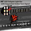 48" Triple Row LED Pickup Truck Tailgate Light Bar Turn Signal Brake Run Reverse
