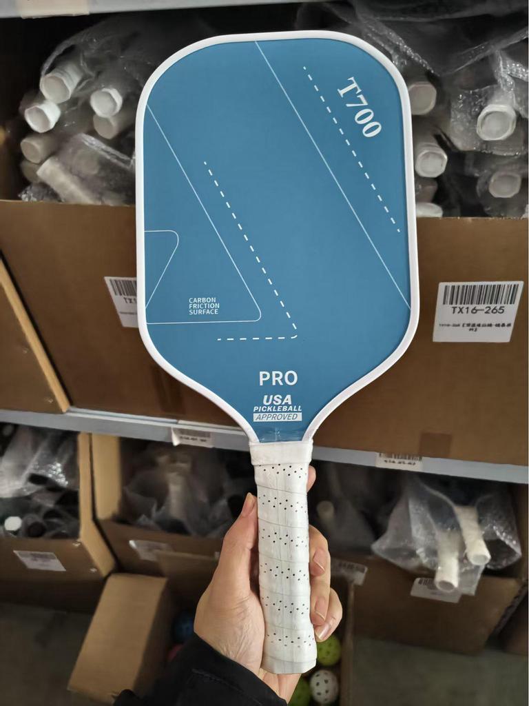 Падл для пиклбола из углеродного волокна T700 с матовым покрытием тканевой текстуры, толщина 16 мм, качество для профессиональных соревнований.