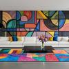 Modern Geometric Living Room Carpet Nordic Abstract Children Bedroom Large Area Rugs Home Lounge Carpets Anti-slip Entrance Mats