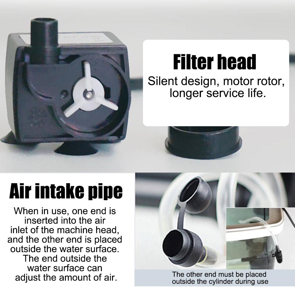 Fish Tank Accessories Aquarium Fish Tank Oxygen Increasing Pump Turtle Tank Filter Low Level Water Submersible Water Filter Pump EU Plug