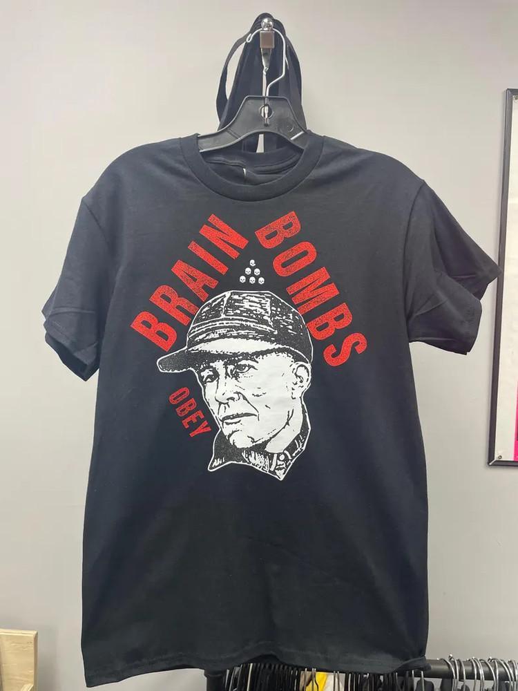 Винтажная футболка Brainbombs Obey Хлопок Черный Унисекс Концертный S до 5XL MQ136 Унисекс Футболка