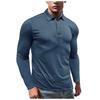 Men Casual Long Sleeve T Shirt Fashionable Comfortable And Soft Lapel Loose Fit Solid Tunic Pullover Workout Business Wear