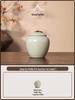 Ru Kiln Ceramic Tea Storage Can - Copper Ring, Moisture-Proof, Sealed, Fine Kung Fu Tea Set