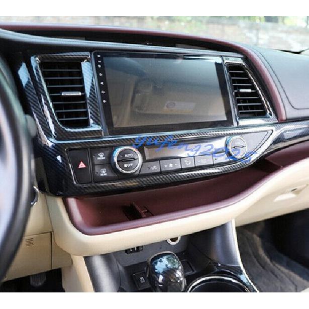 Carbon Fiber Center Air Vent Outlet Cover Trim For Toyota Highlander 2015-