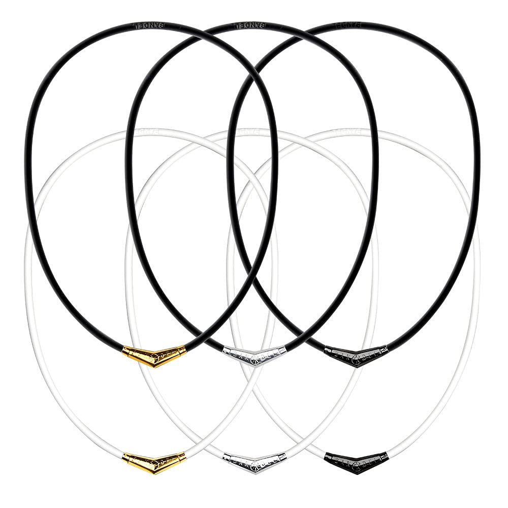 Titanium Rubber Necklace x 45cm Black x Gold 45cm [BANDEL] [Limited Edition] (Black Gold)