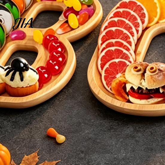 Kitchen Serving Supplies 3Pcs Halloween BOO Letters Fruit Tray, Large Fillable Candy Server, Snacks Themed Party Appetizer Board Cookies Platter,