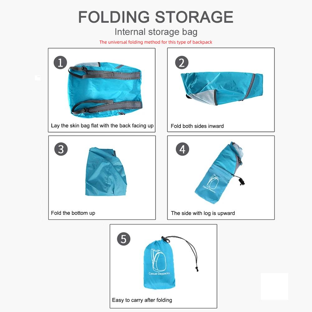 Портативный складной рюкзак Легкий водонепроницаемый рюкзак для путешествий на открытом воздухе