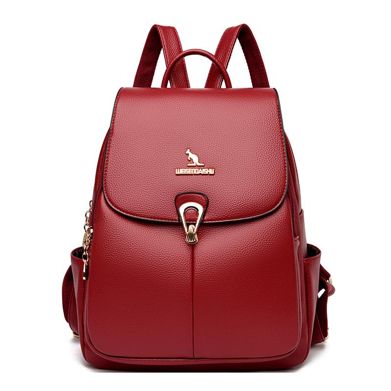 Новый рюкзак для женщин из мягкой кожи, новый модный рюкзак для мам среднего возраста, дорожная сумка из мягкой кожи, большая вместимость