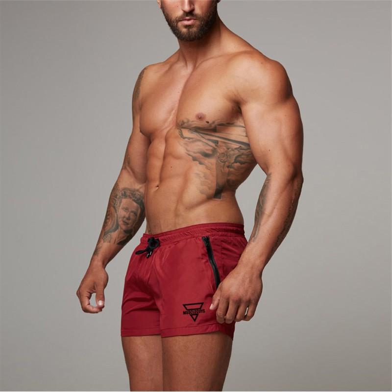 Muscleguys Мужские баскетбольные летние шорты для плавания на пляже и тренировки, повседневные дышащие брюки для бега