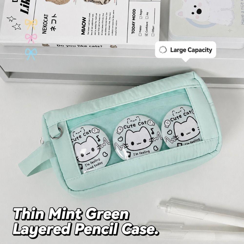Large Capacity Pencil Case Portable Stationery Bag Kawaii Stationery Organizer School Supplies