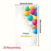 Happy Birthday Door Curtain Basketball Confetti Entryway Dynamic Polyester Home Decor