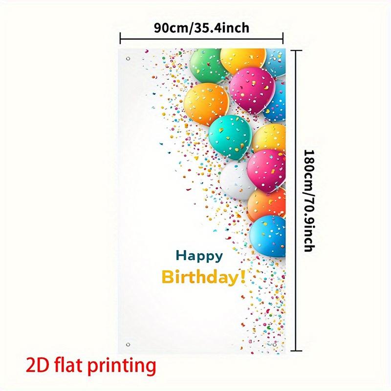 Happy Birthday Door Curtain Basketball Confetti Entryway Dynamic Polyester Home Decor