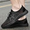 Дышащая мужская повседневная обувь Дышащая мужская сетчатая обувь Модные мокасины Легкие мужские летние кроссовки Открытые туфли на шнуровке