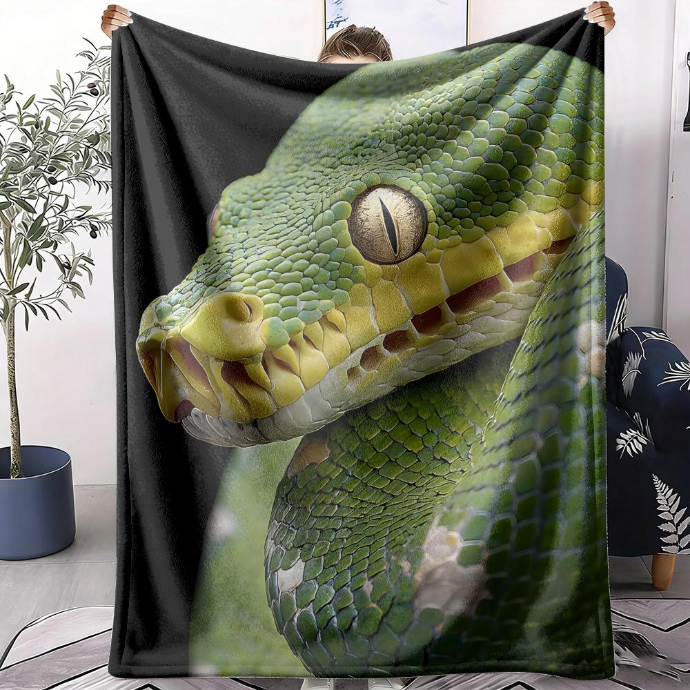 Snake Throw Soft Flannel AC Blanket Lightweight Summer Nap Throw Cozy Blanket for Sofa Bed Travel Home