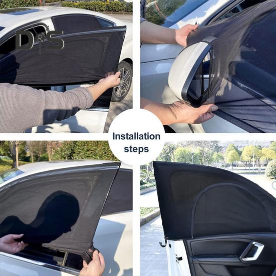 1 пара оконных автомобильных солнцезащитных козырьков, полное покрытие окон, многофункциональный дизайн на молнии, автомобильные солнцезащитные козырьки, автопоставка