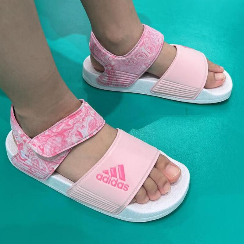 adidas Адилетты с амортизацией, износостойкие детские сандалии, розово-белые, ID2624