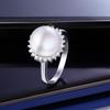 925 Sterling Silver White Freshwater Pearl Ring Classic Fashion New