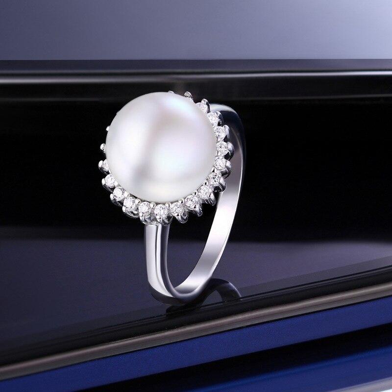 925 Sterling Silver White Freshwater Pearl Ring Classic Fashion New