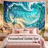 Fish Ocean (121) Theme Wall Tapestry Customized With Name Text Personalized Hanging Tapestry For Bedroom Living Room Decor